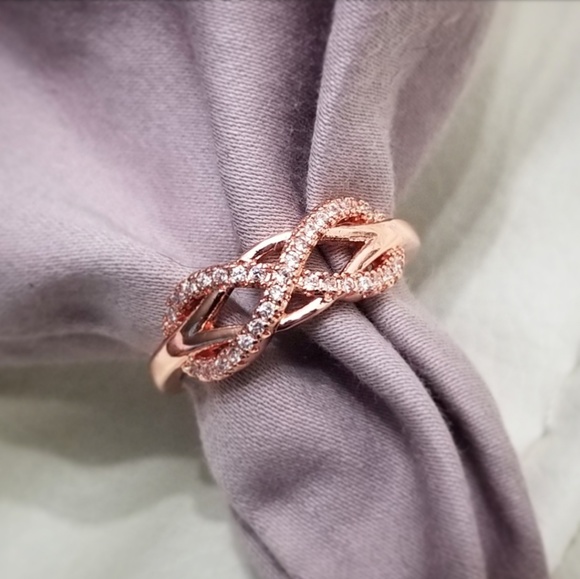 🔥LAST 1🔥NEW 18K ROSE GOLD PLATED INFINITY RING - Picture 7 of 9